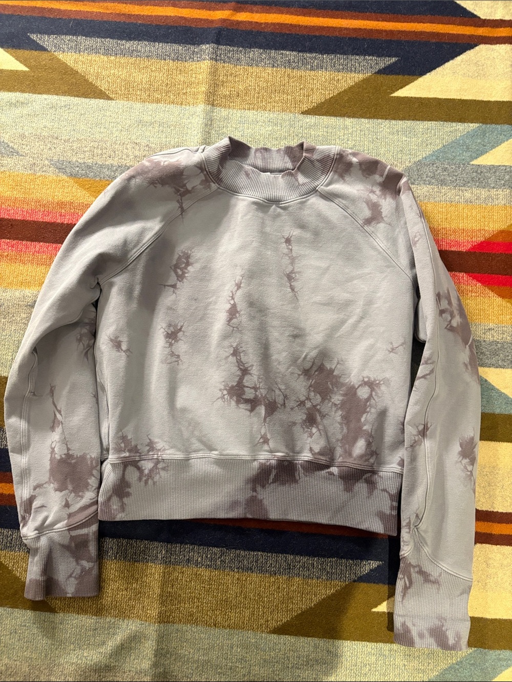 lululemon athletica Light Gray Tie-Dye Crewneck Sweatshirt